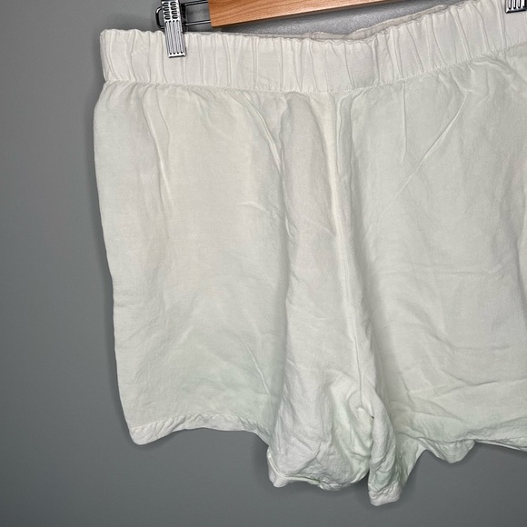 Madewell Linen-Blend Pull-On Pleated Shorts: Earth-Dyed Edition - Mint Botanical - Picture 8 of 12